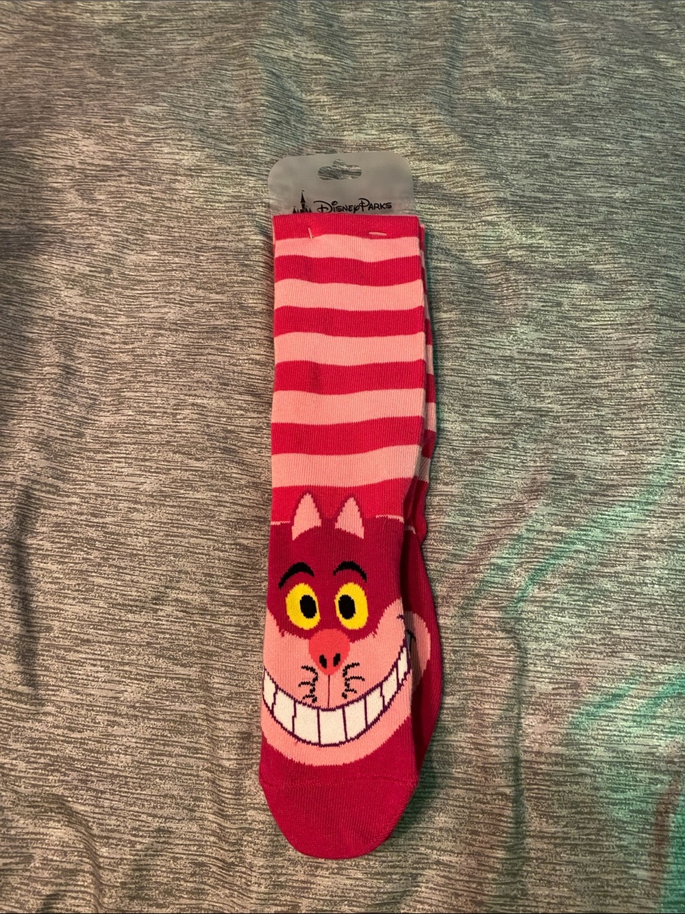 Disney Parks Alice In Wonderland Cheshire Cat Pink Striped Socks NWT